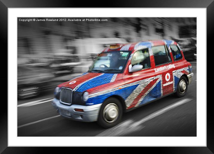 Flag down a taxi Framed Mounted Print by James Rowland