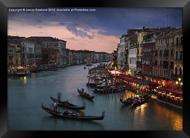 View from Rialto Bridge, Venice Framed Print by James Rowland