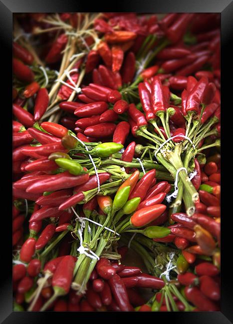 Red Chillies Framed Print by James Rowland