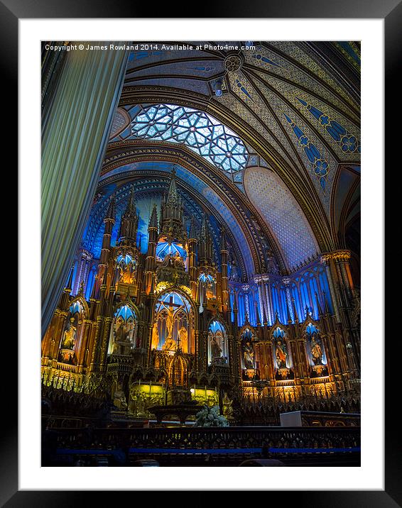 Montreal Cathedral interior Framed Mounted Print by James Rowland