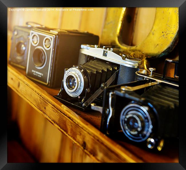  Vintage Cameras Framed Print by James Rowland