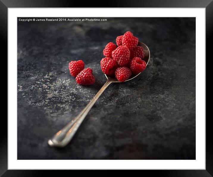 A Spoonful of Raspberries Framed Mounted Print by James Rowland