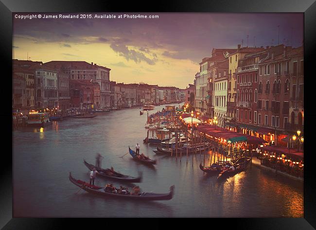 View from Rialto Bridge, Venice Framed Print by James Rowland