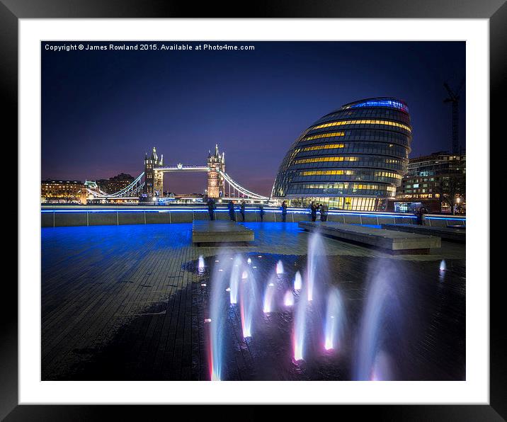  Tower Bridge and City Hall Framed Mounted Print by James Rowland