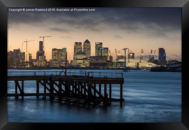  Sunset over the Wharf Framed Print by James Rowland