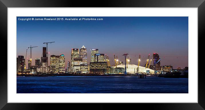 Canary Wharf and the Dome Framed Mounted Print by James Rowland
