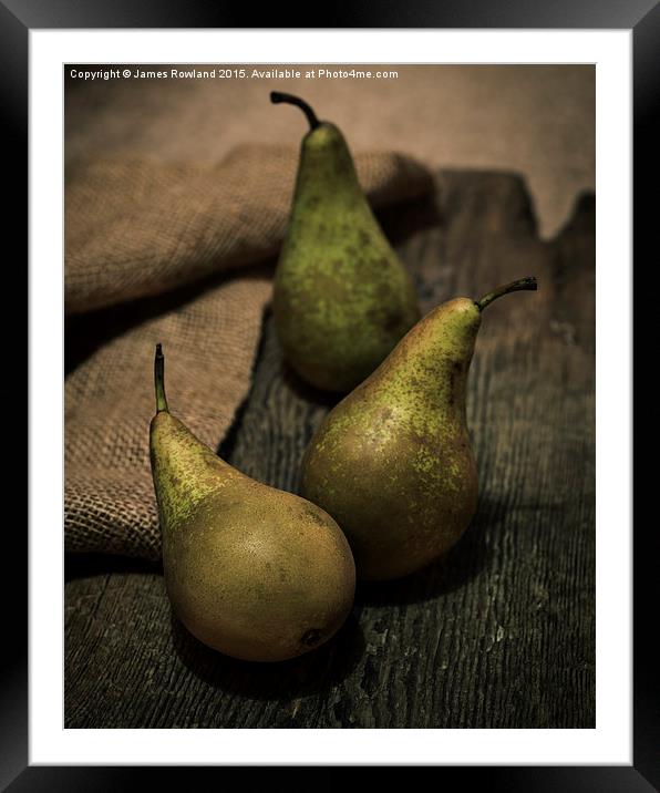 The Three Pears Framed Mounted Print by James Rowland