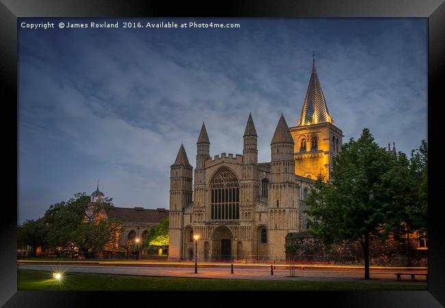 Rochester Cathedral at Dusk Framed Print by James Rowland