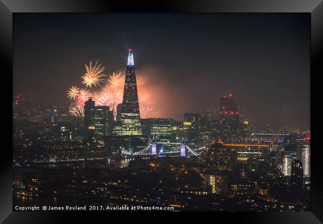 London City Fireworks 2017 Framed Print by James Rowland