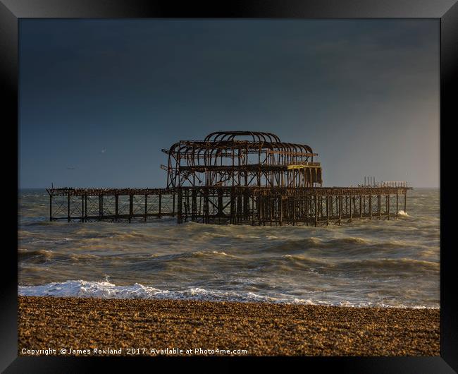 West Pier Ruins Framed Print by James Rowland
