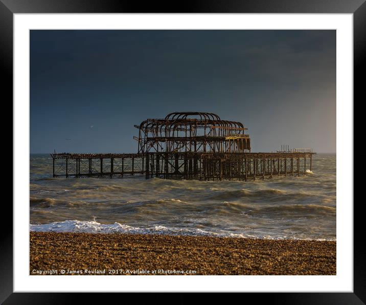 West Pier Ruins Framed Mounted Print by James Rowland