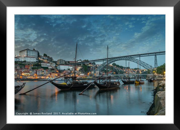 Porto at Dusk Framed Mounted Print by James Rowland