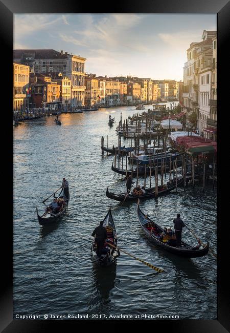 Venetian Gondolas Framed Print by James Rowland