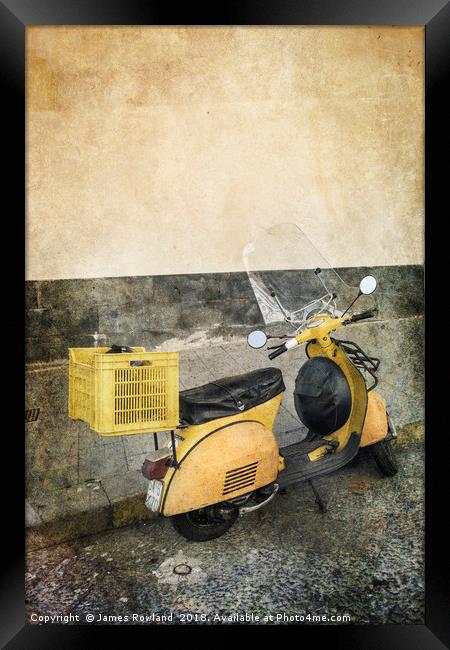 The Yellow Scooter Framed Print by James Rowland