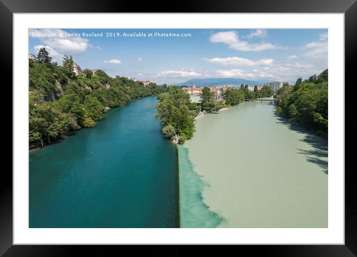 Two Rivers Merge Framed Mounted Print by James Rowland