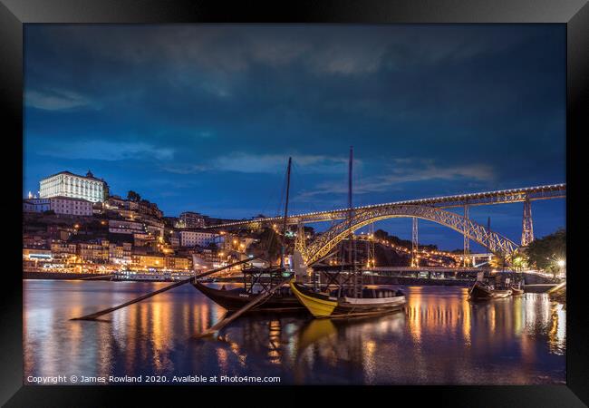 Porto at Night Framed Print by James Rowland