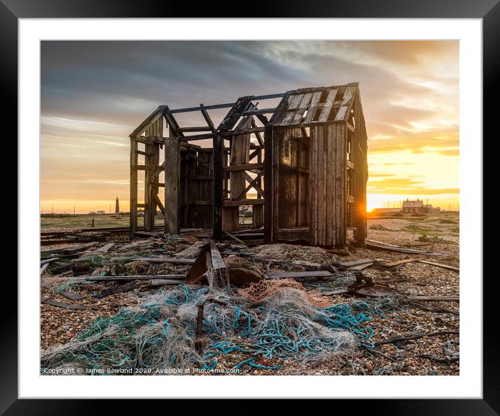 Shed and Nets Framed Mounted Print by James Rowland