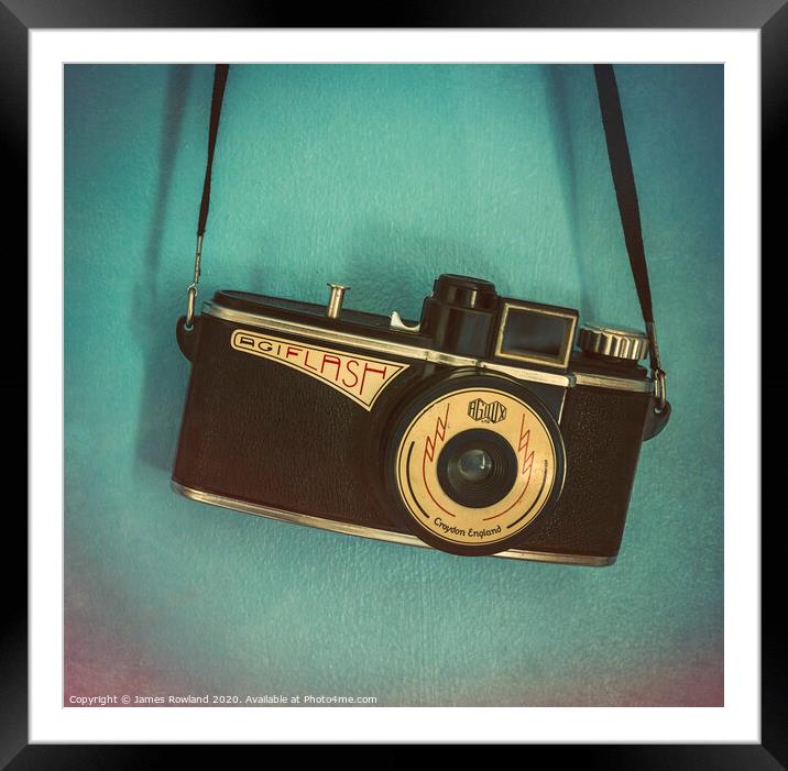 Vintage Camera Framed Mounted Print by James Rowland