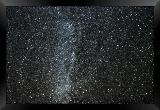 Milky Way with Gemind Meteor Framed Print by Darryl Luscombe