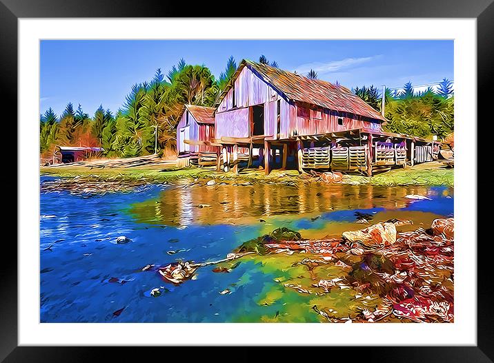 Rough Bay Netlofts Framed Mounted Print by Darryl Luscombe