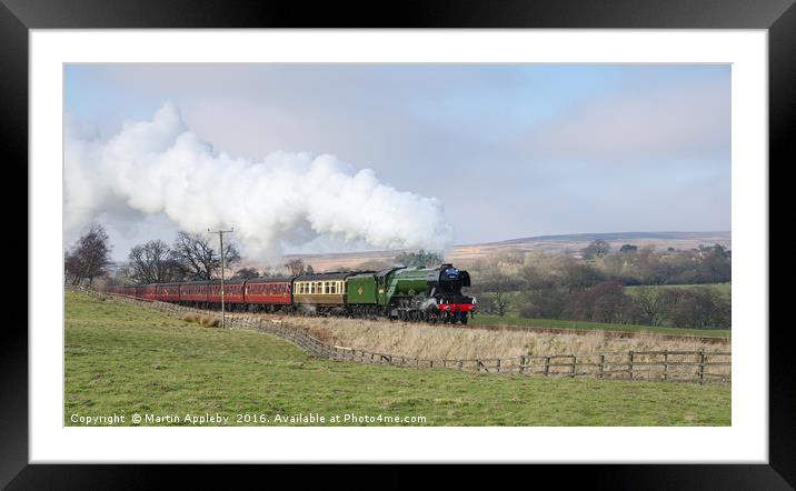 60103. The Flying Scotsman at Moorgates. Framed Mounted Print by Martin Appleby