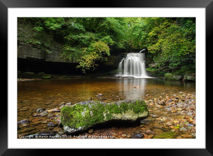 West Burton Waterfall Framed Mounted Print by Martin Appleby