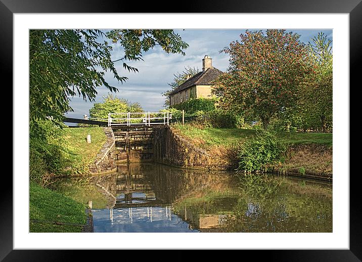 Semington Lock and House More Detail Framed Mounted Print by Dave Windsor