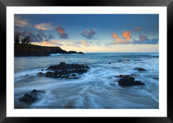 Glass Beach Dawn Framed Mounted Print by Mike Dawson
