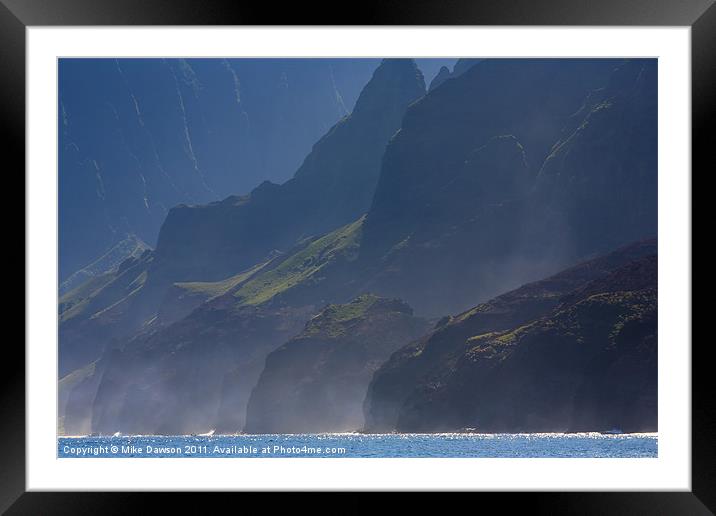 Na Pali Morning Mist Framed Mounted Print by Mike Dawson
