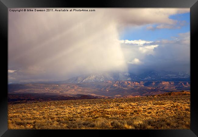 Utah Desert Storm Framed Print by Mike Dawson