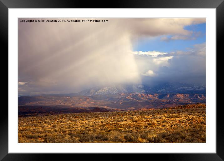 Utah Desert Storm Framed Mounted Print by Mike Dawson