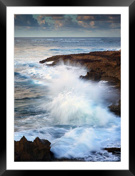 Kauai Sea Explosion Framed Mounted Print by Mike Dawson