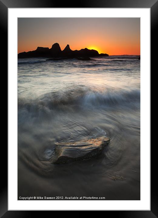 Seal Rock Sunset Framed Mounted Print by Mike Dawson