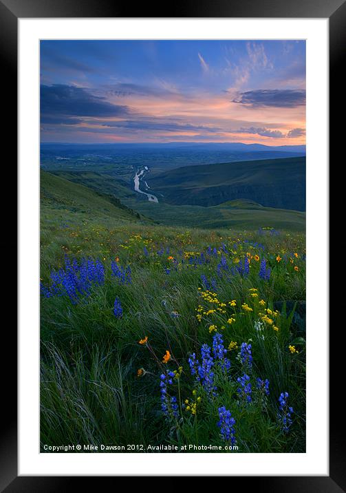Selah Sunset Framed Mounted Print by Mike Dawson