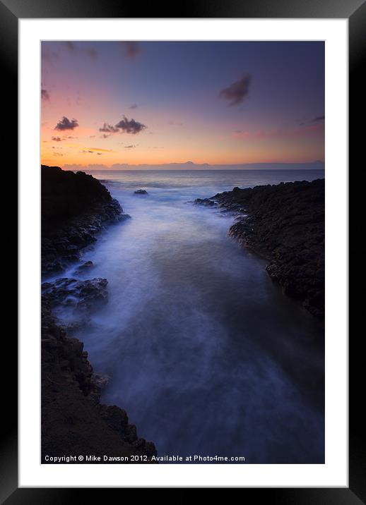 North Shore Sunset Framed Mounted Print by Mike Dawson