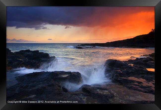 Sunset Storm Passing Framed Print by Mike Dawson