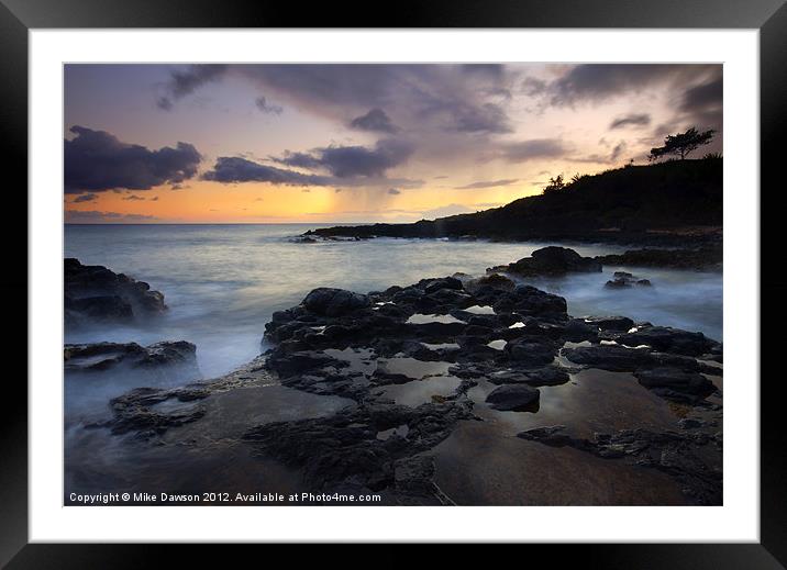 Kauai Storm Passing Framed Mounted Print by Mike Dawson