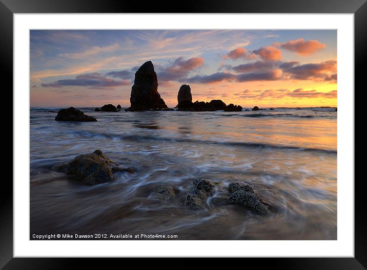 Needles Sunset Framed Mounted Print by Mike Dawson