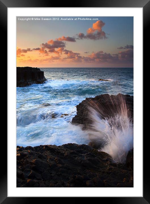 Lumahai Sea Explosion Framed Mounted Print by Mike Dawson