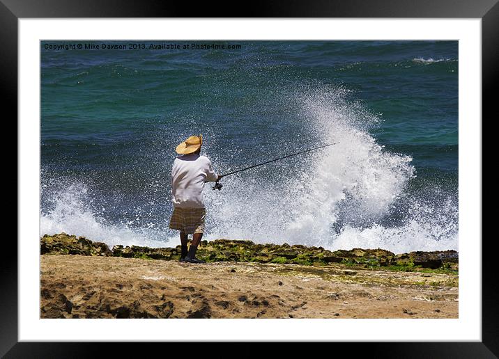 Man versus the Sea Framed Mounted Print by Mike Dawson