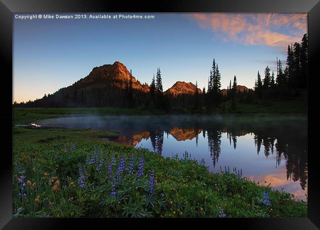 Yakima Peak Sunrise Framed Print by Mike Dawson