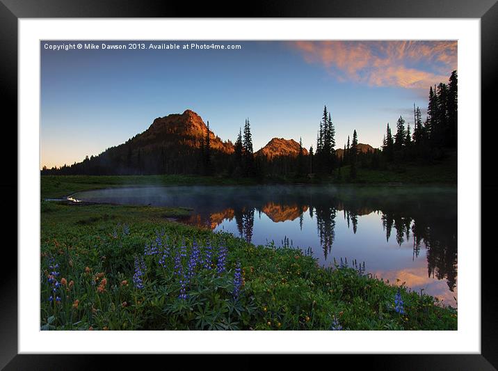 Yakima Peak Sunrise Framed Mounted Print by Mike Dawson