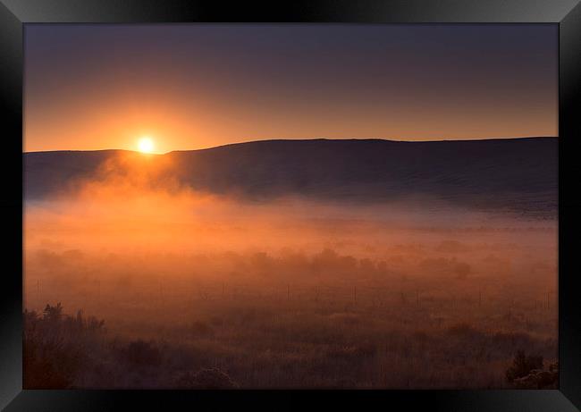 High Desert Morning Mist Framed Print by Mike Dawson