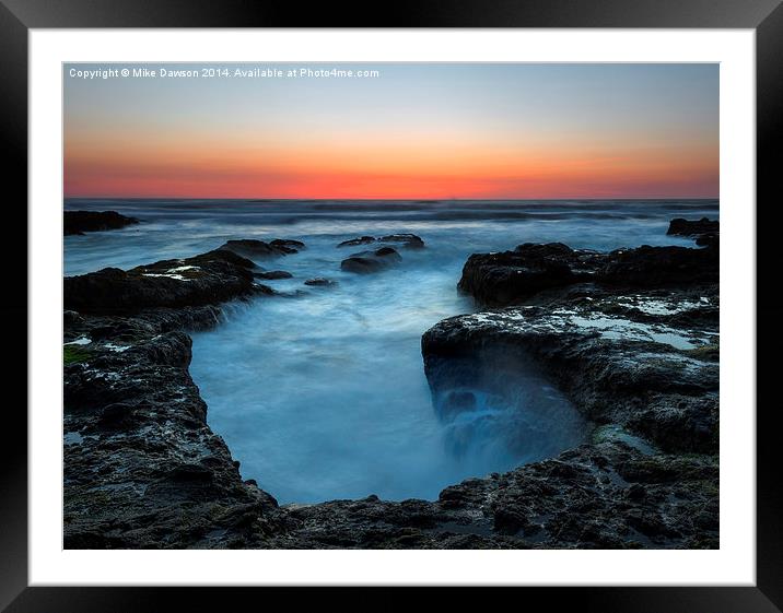 Yachats Sunset Framed Mounted Print by Mike Dawson