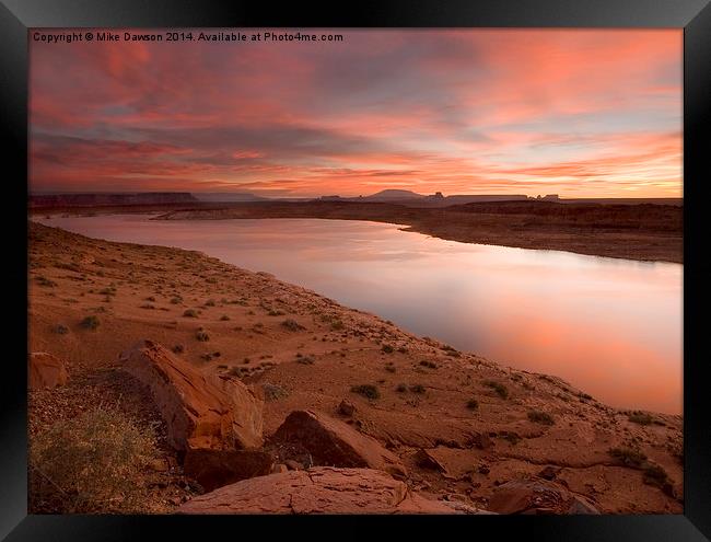 Lake Powell Dawning Framed Print by Mike Dawson