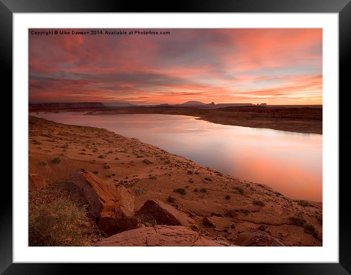 Lake Powell Dawning Framed Mounted Print by Mike Dawson