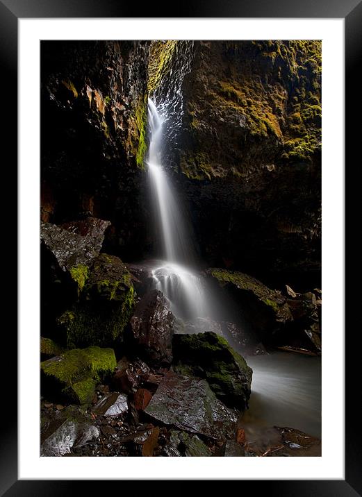 Devils Creek Falls Framed Mounted Print by Mike Dawson