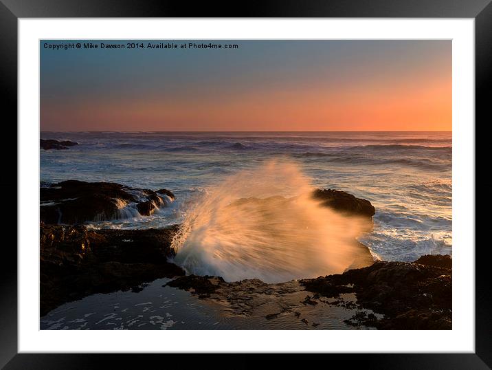Sunset Tide Explosion Framed Mounted Print by Mike Dawson