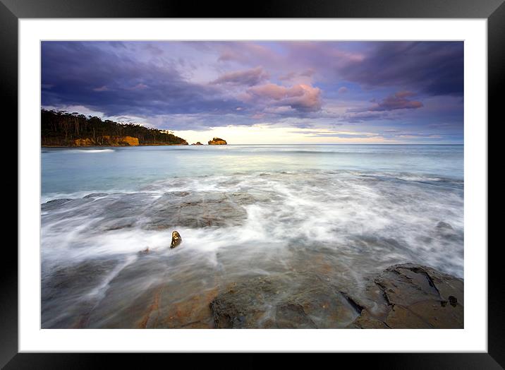 Tide Covered PAvement Framed Mounted Print by Mike Dawson