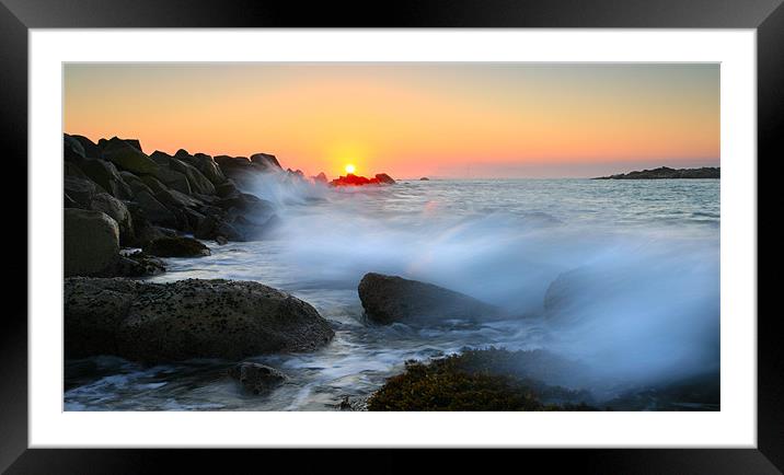 The Fury of the Sea Framed Mounted Print by Mike Dawson